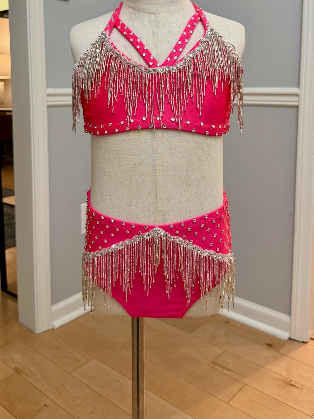 Pink fringe costume CL